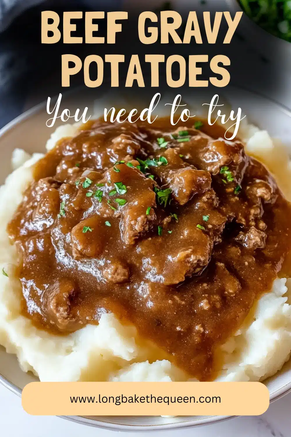 Table setup with Beef Gravy Potatoes meal