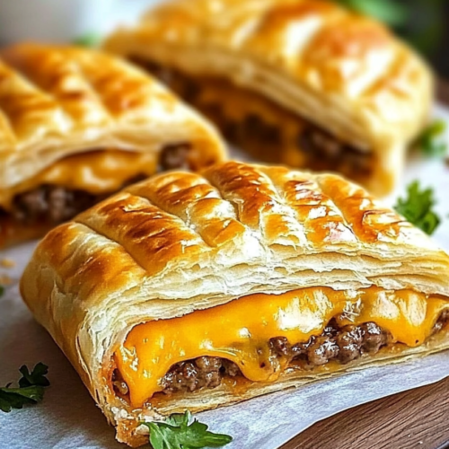 Stacked Cheeseburger Pockets showcasing cheesy layers