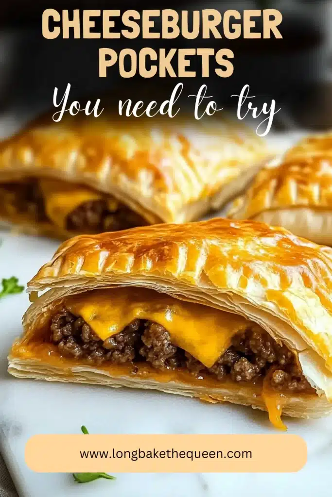 Cheeseburger Pockets with dipping sauce on the side