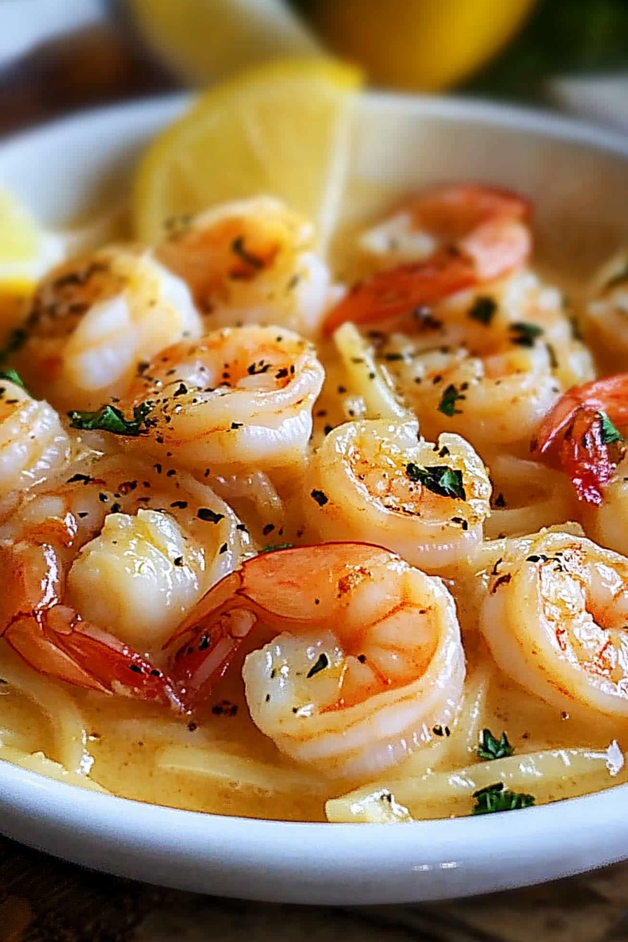 Final touches on Red Lobster Shrimp Scampi