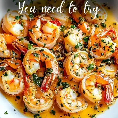 Plated Red Lobster Shrimp Scampi garnished with parsley