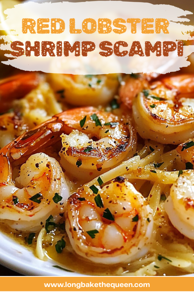 Red Lobster Shrimp Scampi sizzling in skillet