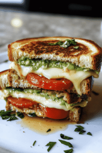 Sliced avocado and tomato sandwich