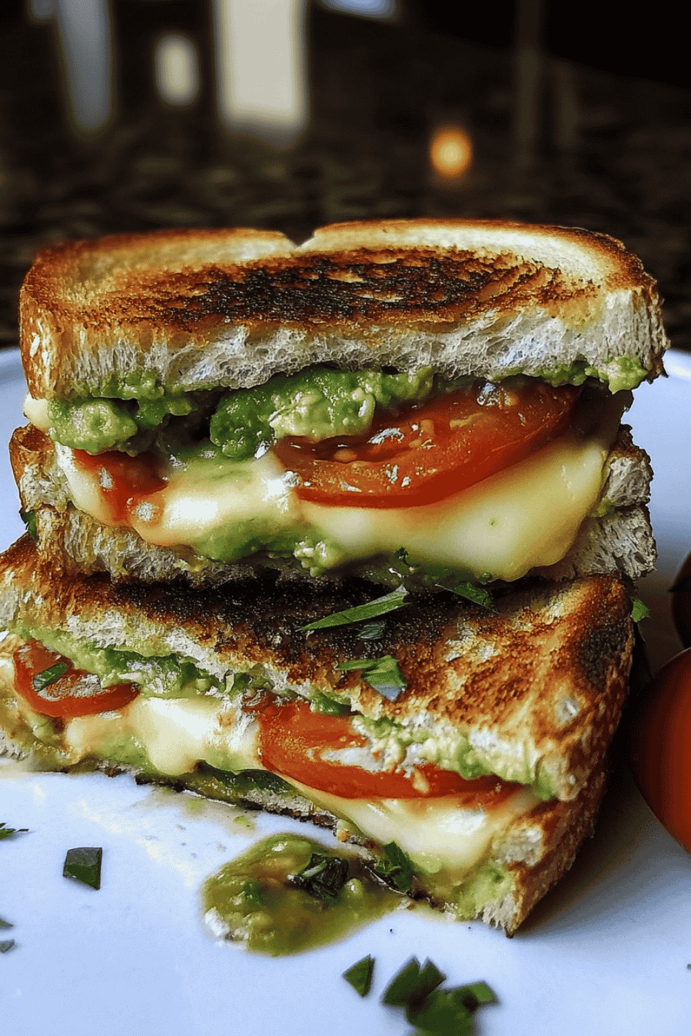 Gooey mozzarella grilled cheese