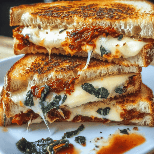 Ricotta grilled cheese with spinach and tomatoes