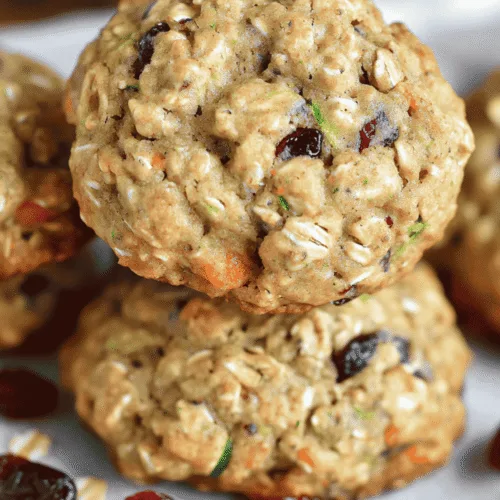 Soft baked zucchini cookies on cooling rack