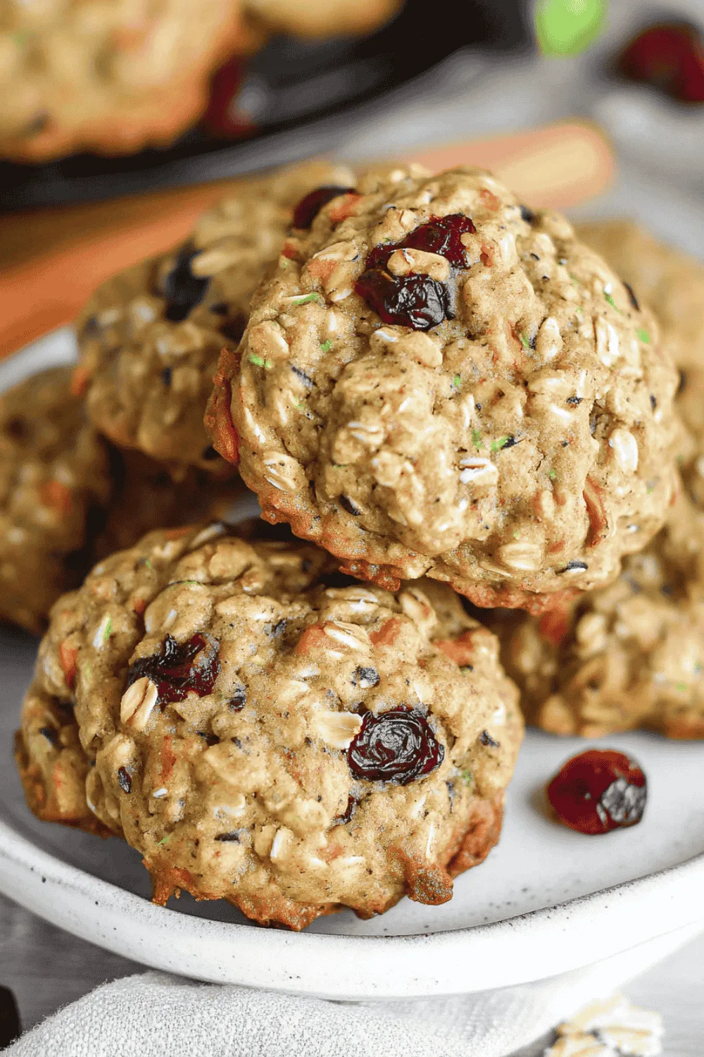 Zucchini cookies with oats, carrot, and coconut