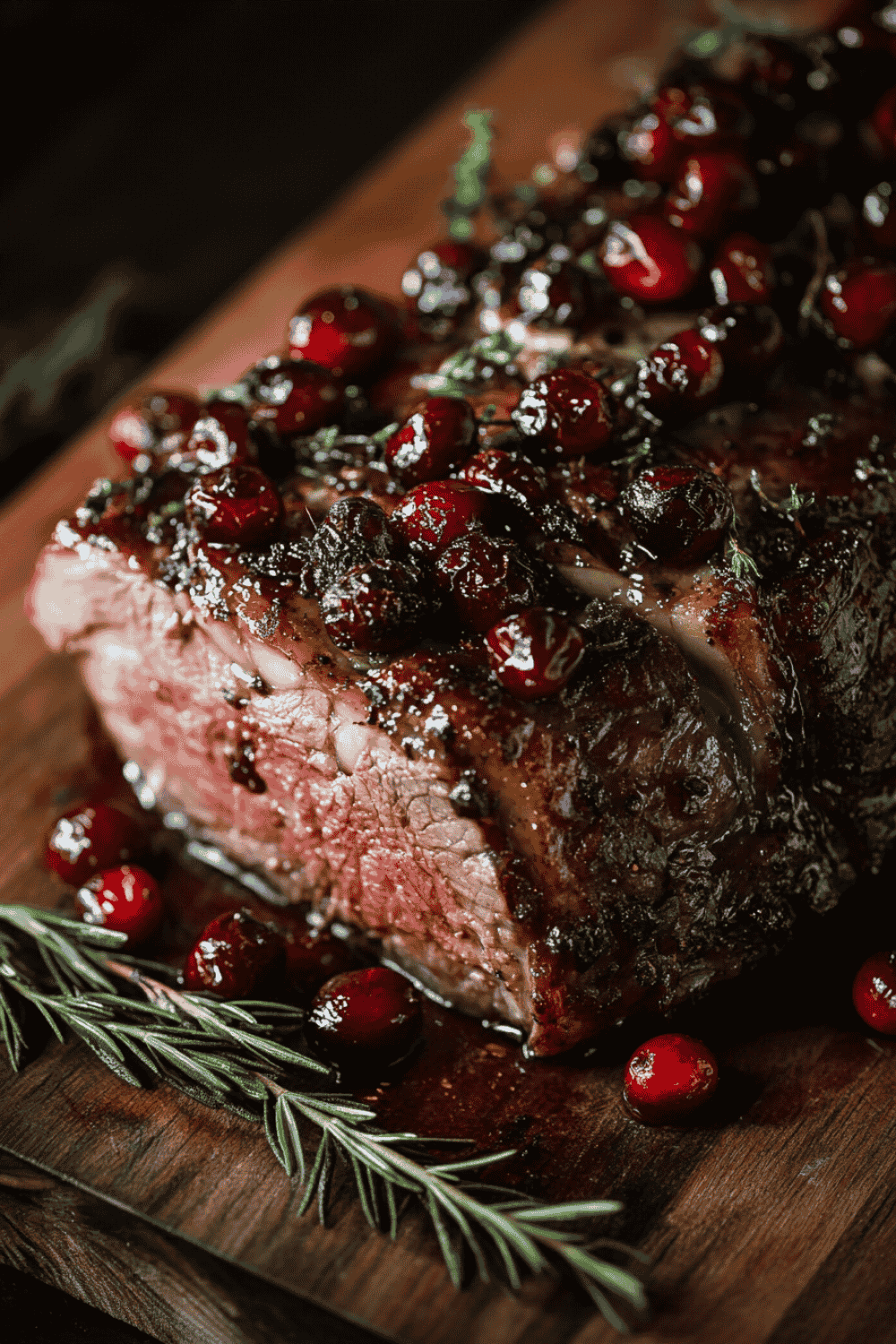 Holiday pork roast on platter