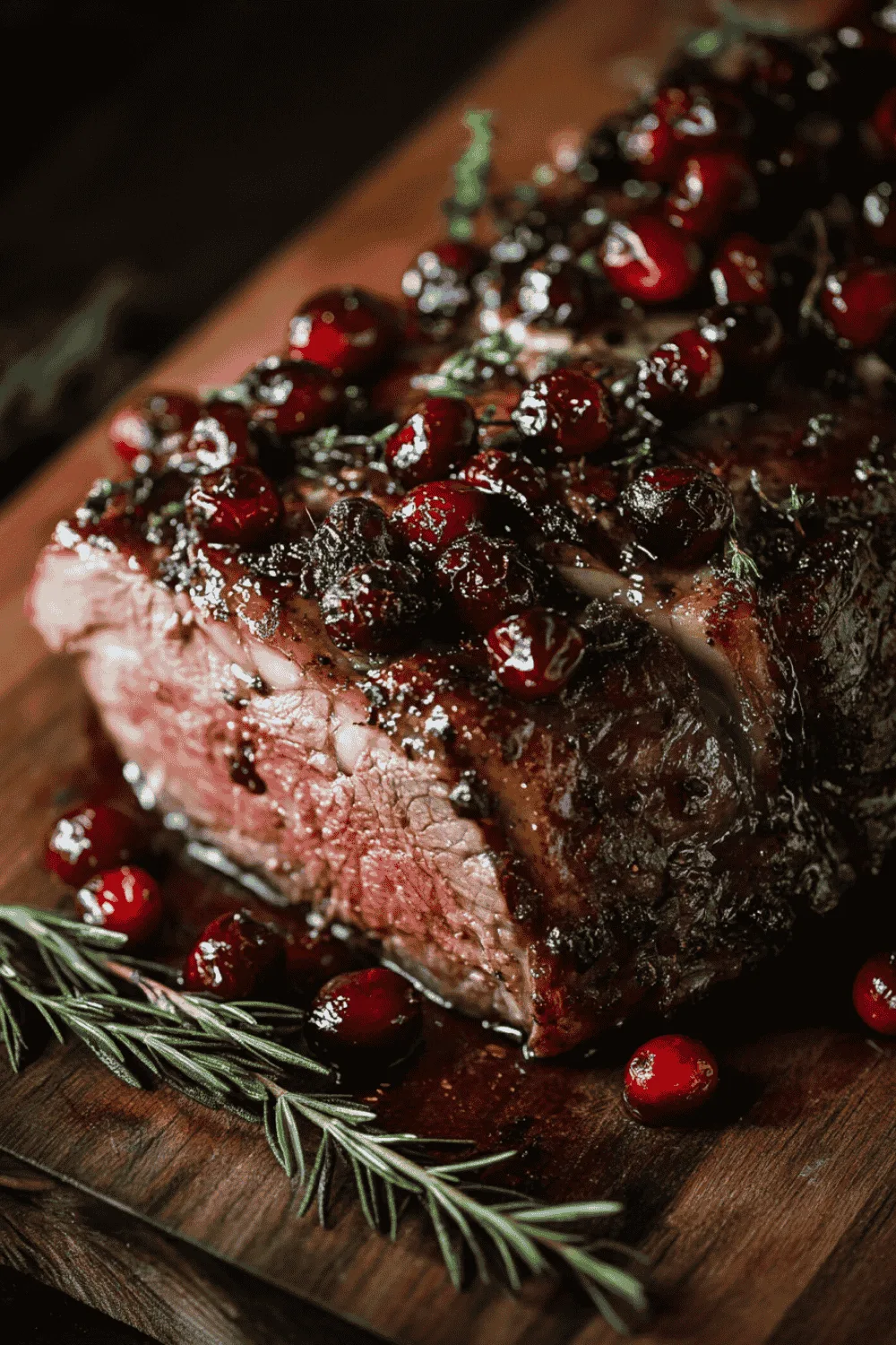 Holiday pork roast on platter