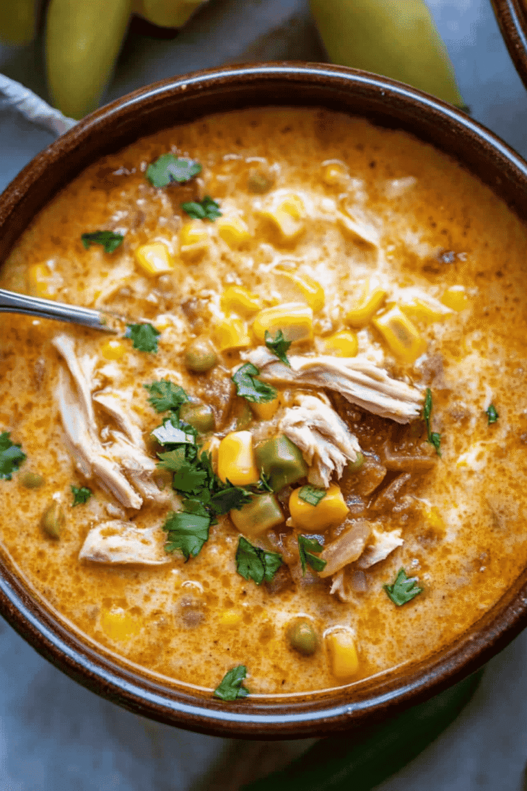 Bowl of chipotle chicken soup with spoon
