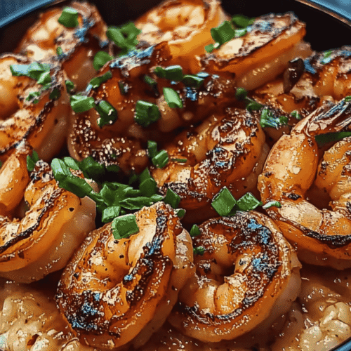 Spicy shrimp rice bowl topped with chili lime sauce