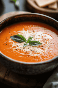 Overhead shot of cannellini bean soup with Parmesan