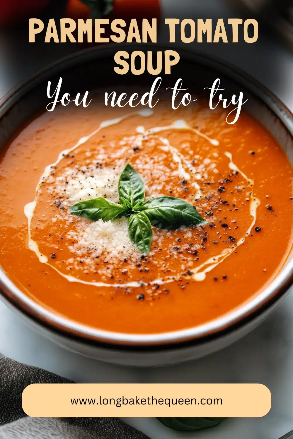 Overhead shot of cannellini bean soup with Parmesan