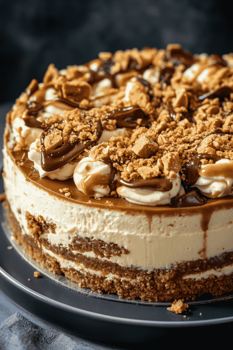 Overhead view of cheesecake being sliced