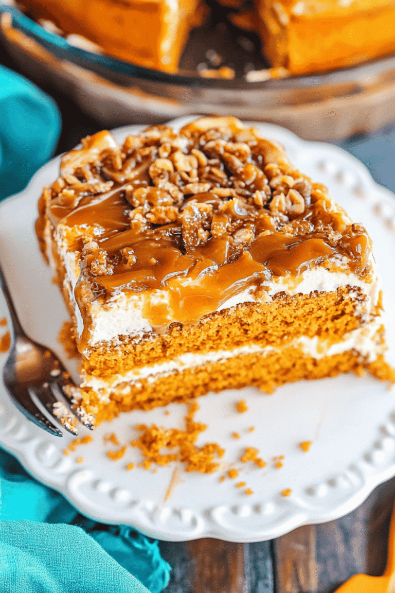 slice of pumpkin cake on white plate