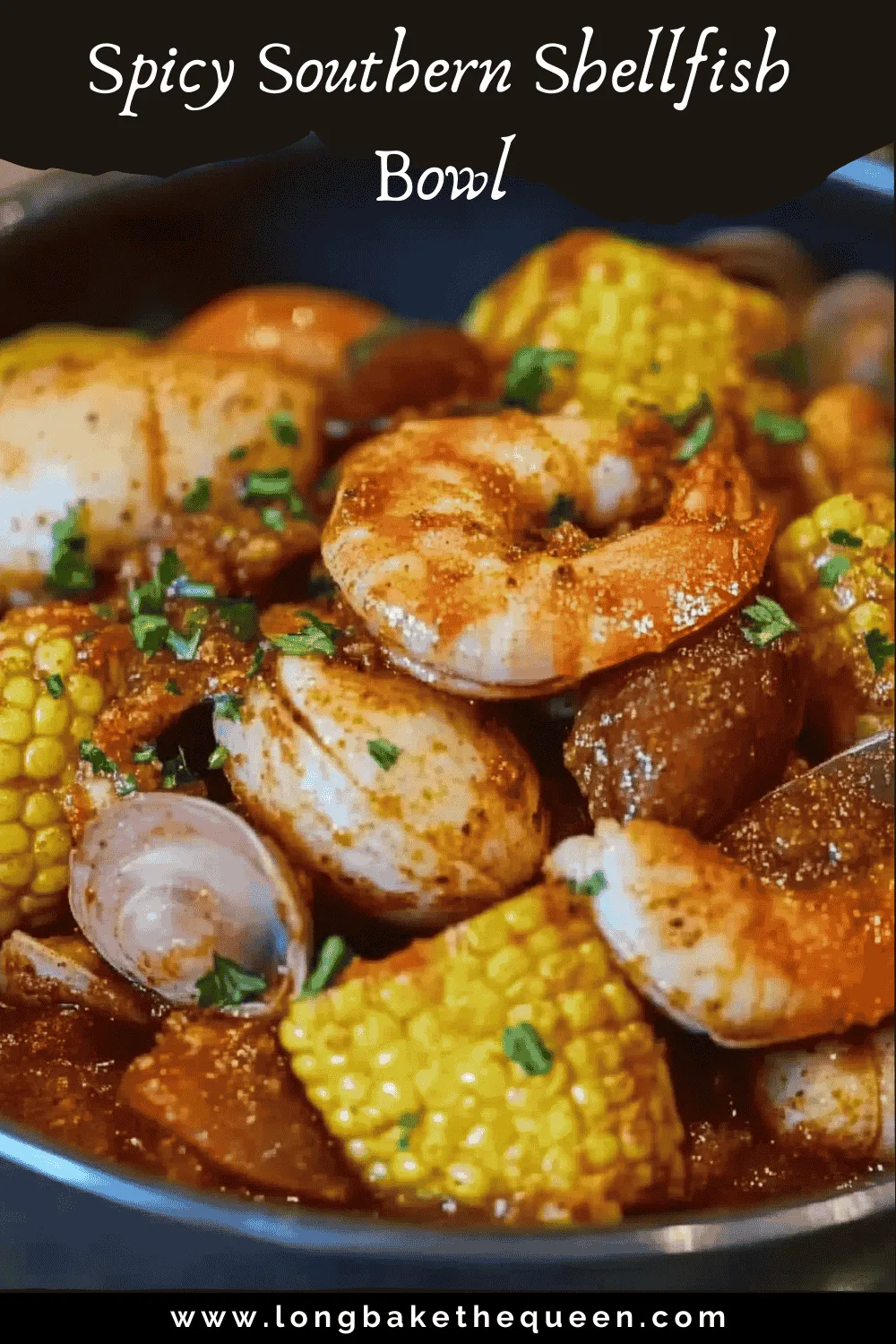 Shrimp and sausage seafood boil in a large bowl