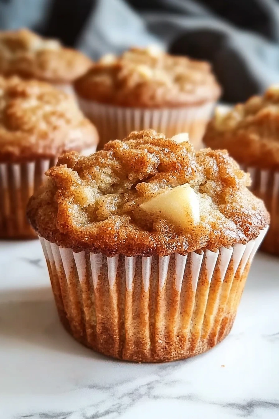 Apple cinnamon muffins served with coffee on a cozy table.