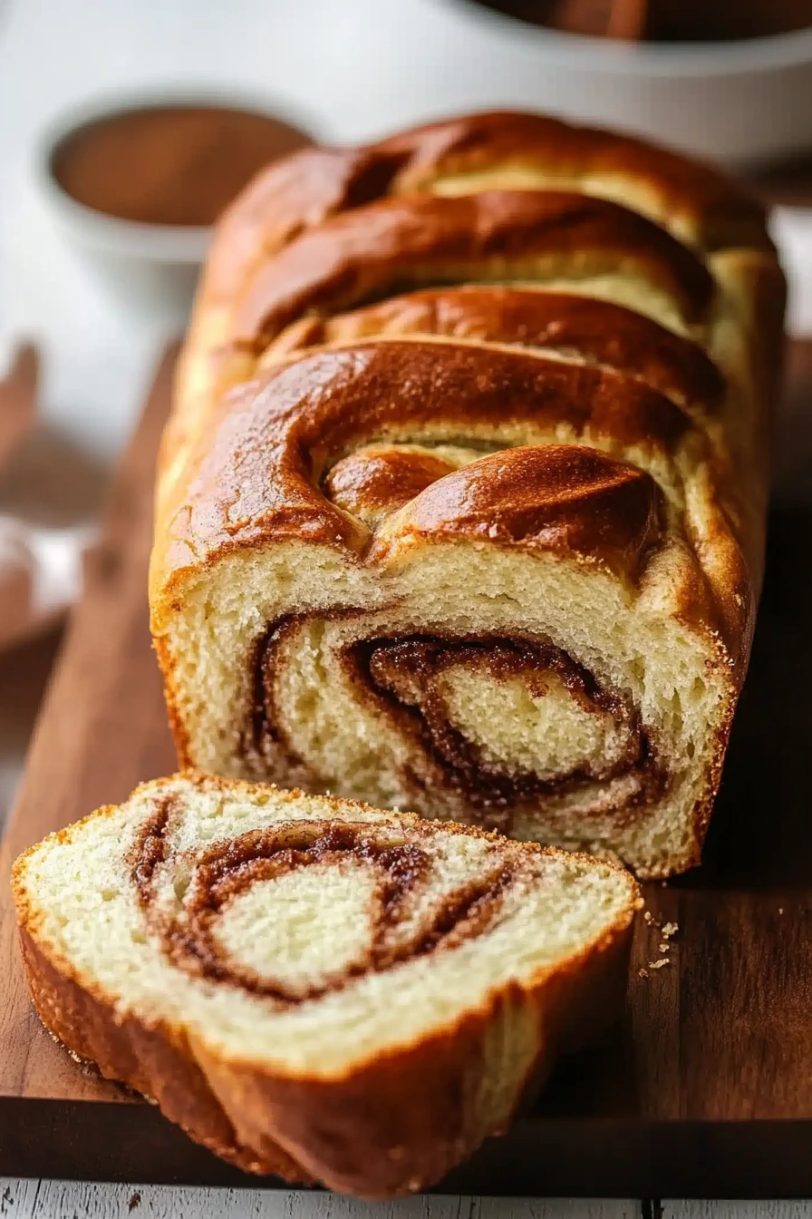 Cinnamon swirl bread arranged on marble board