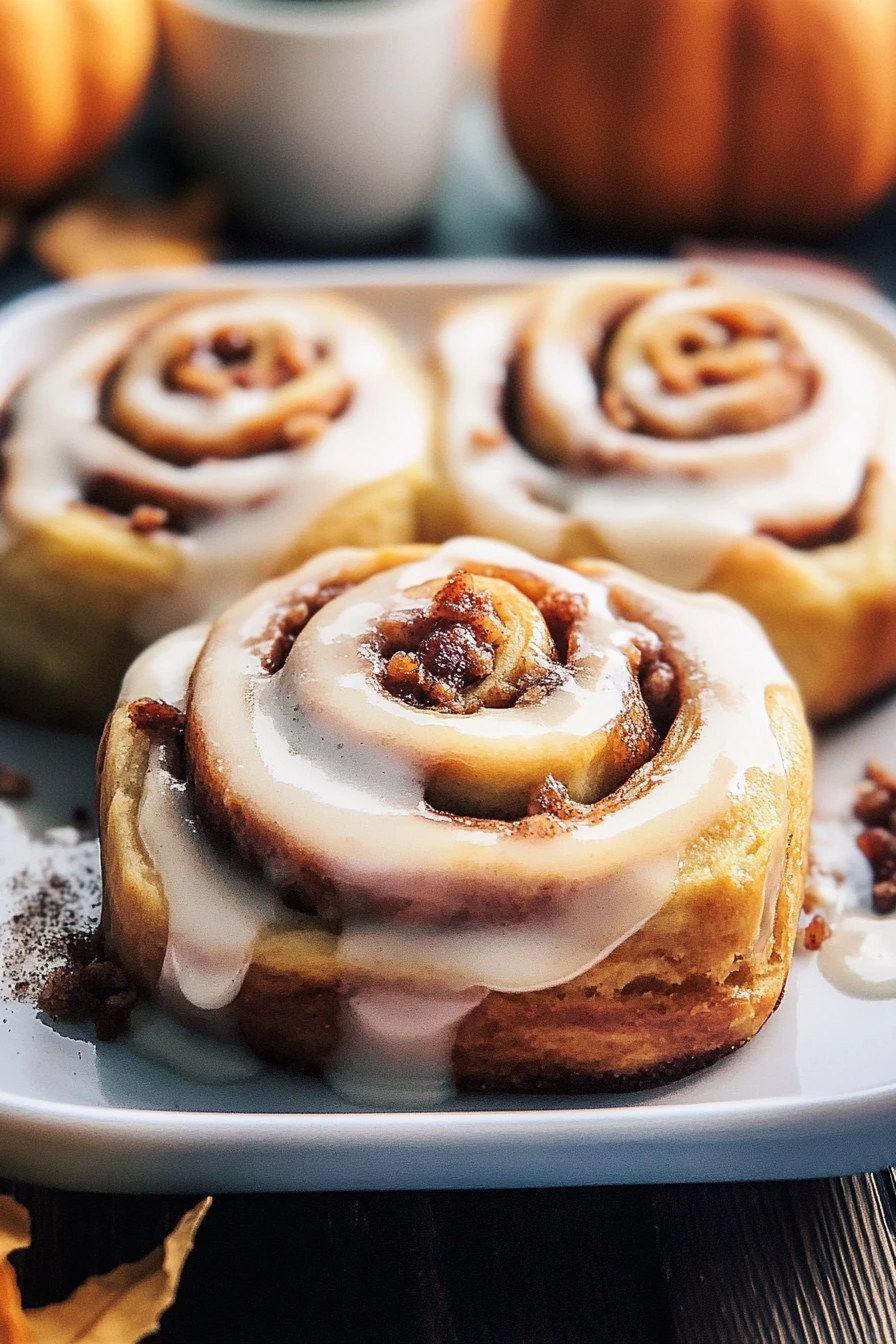 Pumpkin cinnamon rolls preparation
