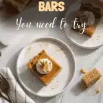 pumpkin pie bars Serving in plate topped with whipped cream