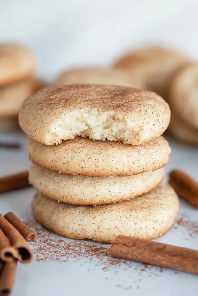 A plate of freshly baked cookies with a creamy, tender center.