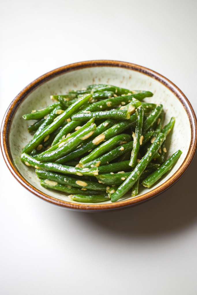 Fresh green beans cooked until tender and lightly seasoned.