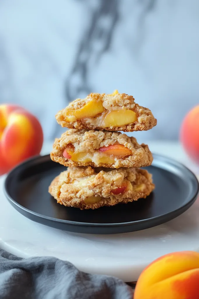 Freshly baked cookies with a crisp topping and soft fruit center