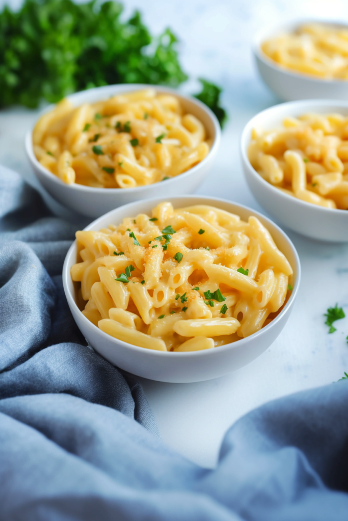 Homemade copycat restaurant-style mac and cheese with tender pasta and melted cheese.
