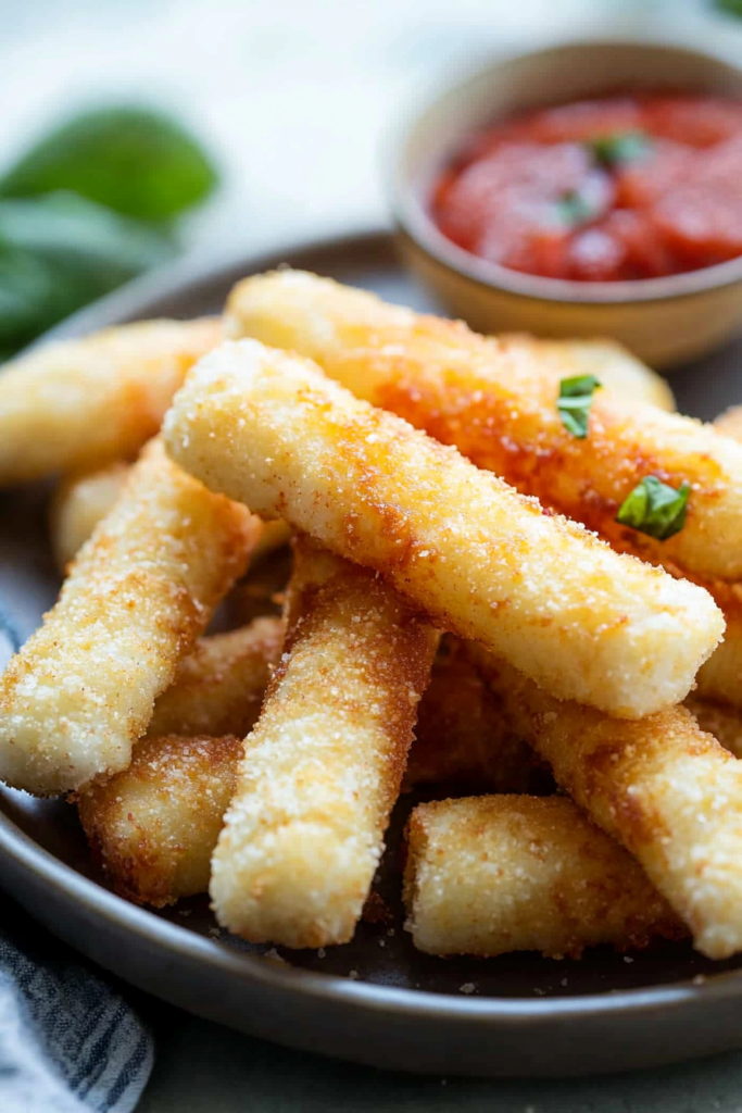 Close-up of warm, flaky rolls torn open to reveal gooey cheese and savory filling.