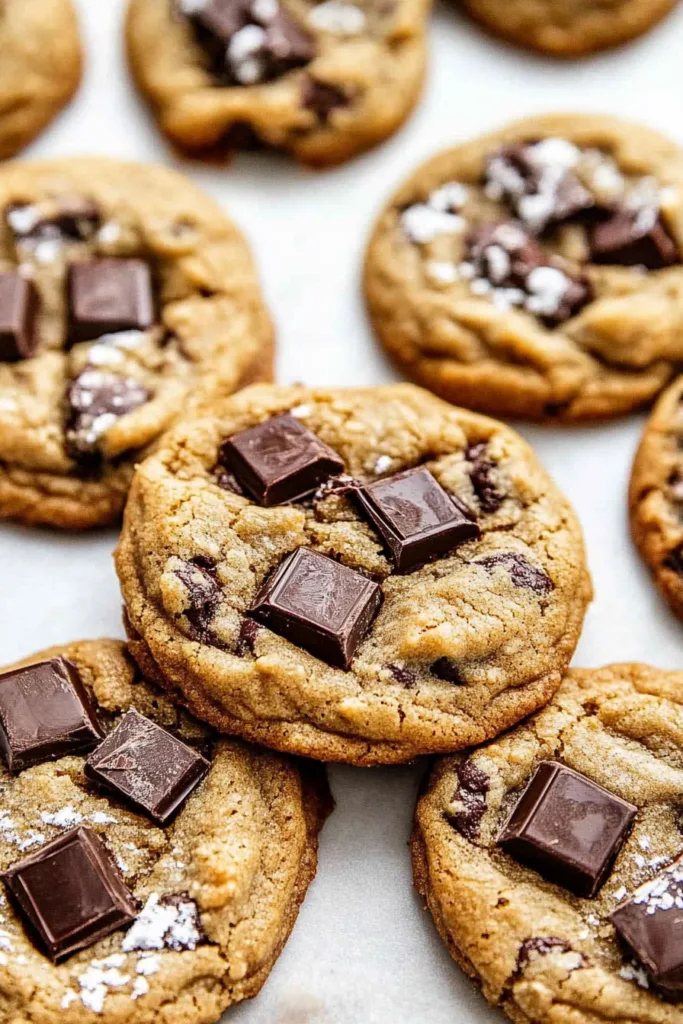 Thick, bakery-style cookies showing pockets of melted chocolate.