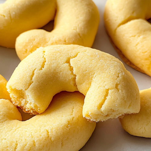Close-up of traditional Italian butter cookies with a tender, melt-in-your-mouth texture.