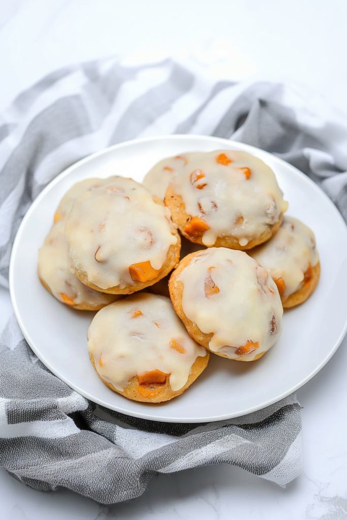 Sweet buttery cookie bites with light glaze, photographed in natural light