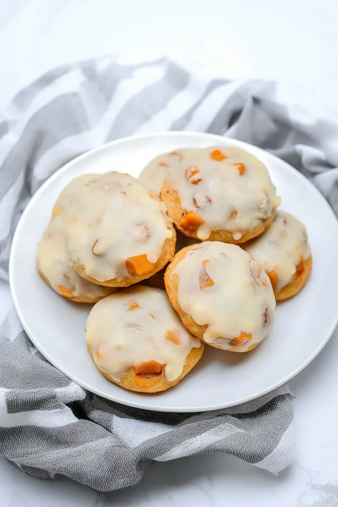 Sweet buttery cookie bites with light glaze, photographed in natural light
