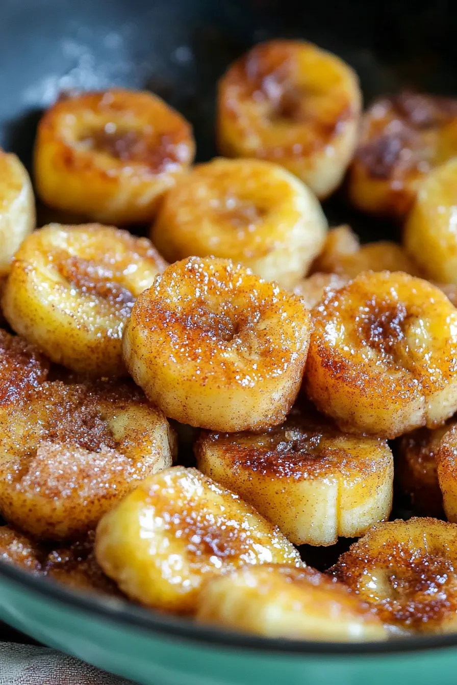 Sweet banana bites with a glossy caramelized topping