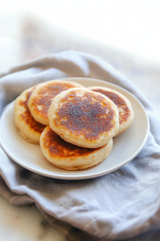 Thick, chewy flatbreads with crisp exteriors, served hot on a simple plate.