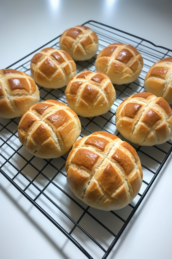 Homemade sweet bread rolls with a crisp outer layer and tender interior