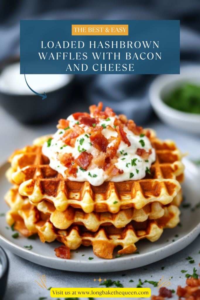 Loaded Hashbrown Waffles with Bacon and Cheese