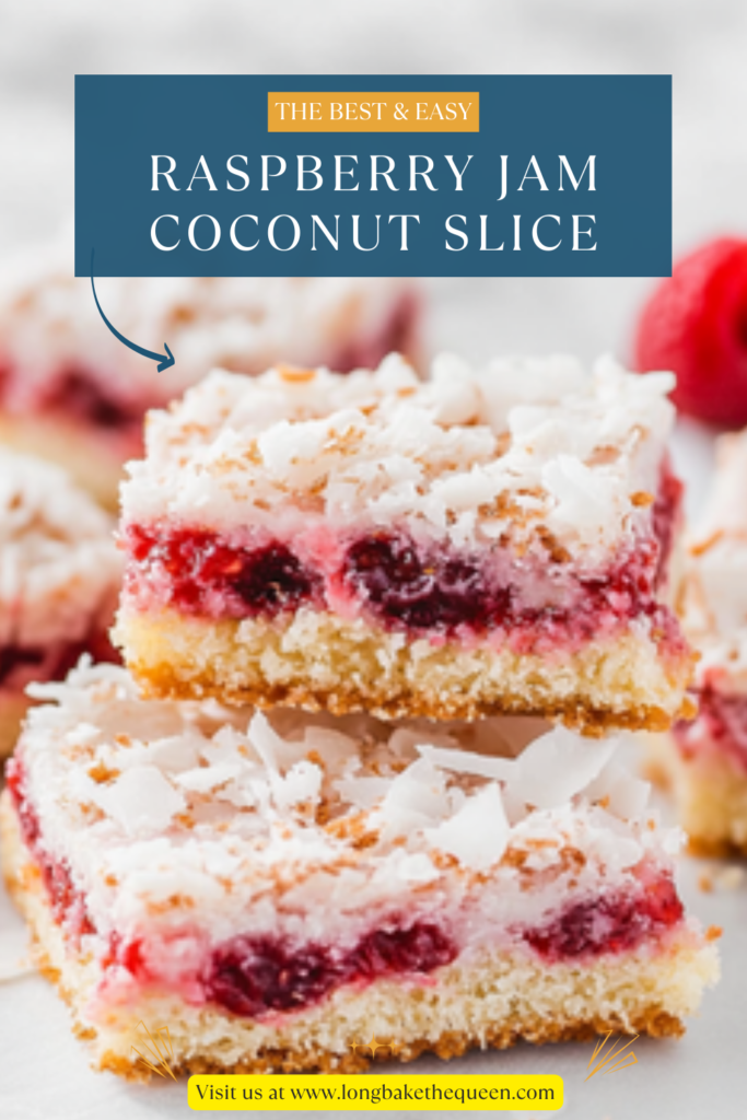 Raspberry Jam Coconut Slice