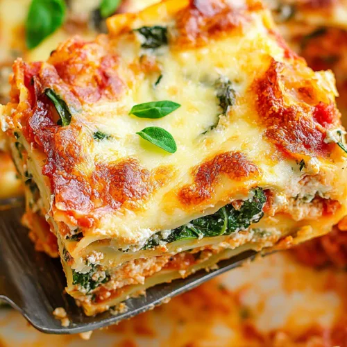 Freshly baked cheesy pasta portion being lifted from the pan