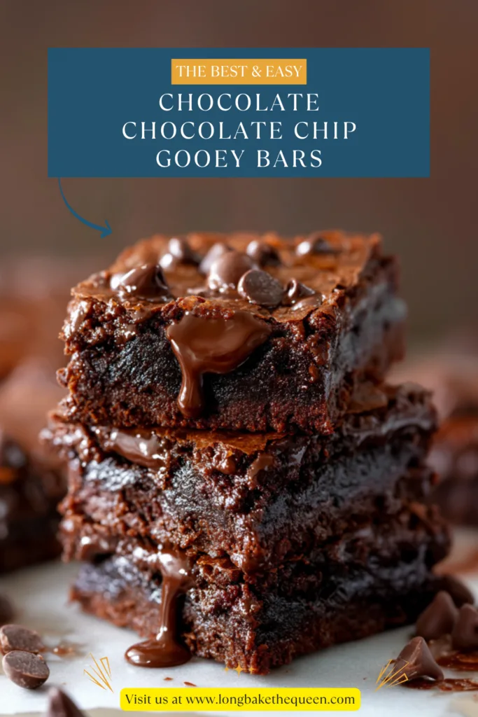 Chocolate Chocolate Chip Gooey Bars