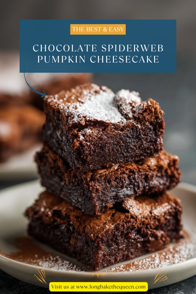 Chocolate Spiderweb Pumpkin Cheesecake