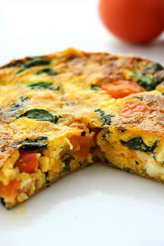 Final shot highlighting the colorful mix of tomatoes, greens, and melted cheese.