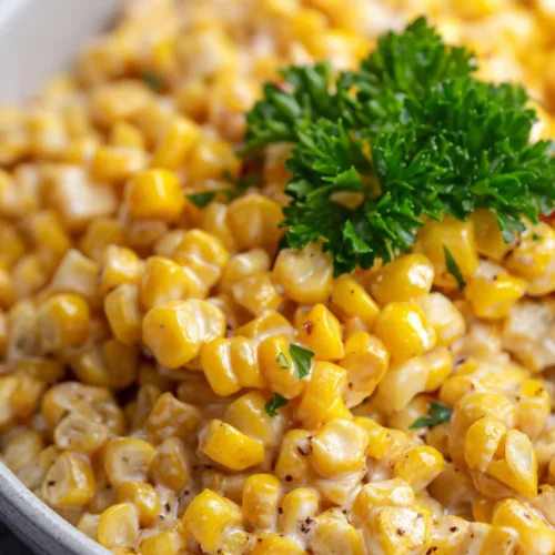 Bright yellow corn kernels glistening in sauce, garnished lightly with parsley for a fresh finish. These keep the language vivid and accessible while avoiding keyword overload. I can also prepare a version where one or two alt texts explicitly mention Honey Butter Skillet Corn for SEO balance, so you can compare how they read alongside these natural ones. Would you like me to draft that mix?