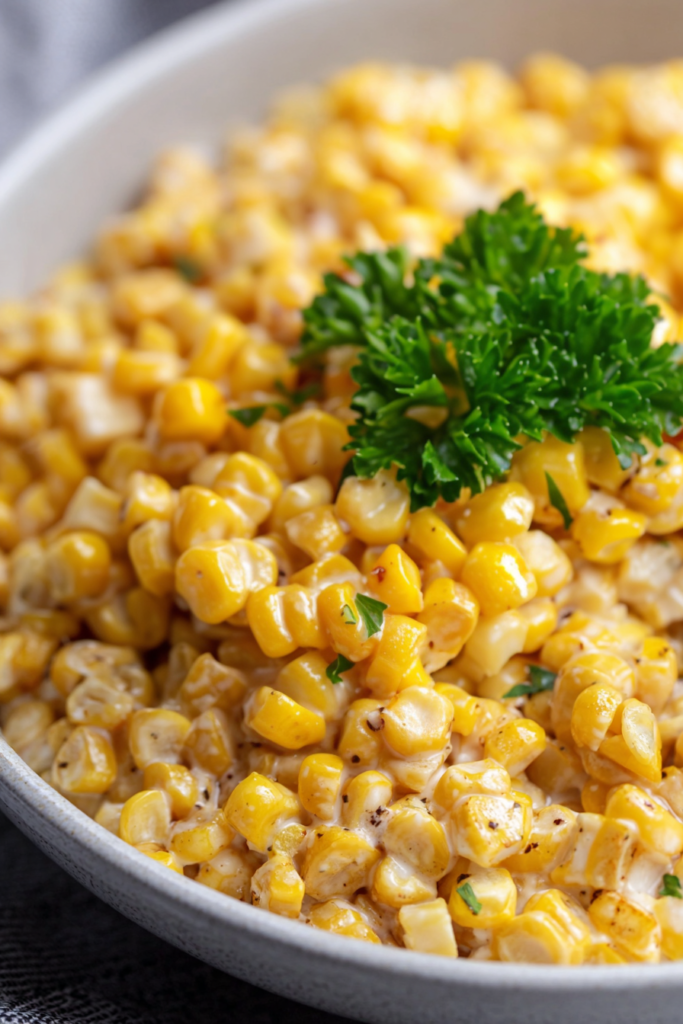 Bright yellow corn kernels glistening in sauce, garnished lightly with parsley for a fresh finish. These keep the language vivid and accessible while avoiding keyword overload. I can also prepare a version where one or two alt texts explicitly mention Honey Butter Skillet Corn for SEO balance, so you can compare how they read alongside these natural ones. Would you like me to draft that mix?