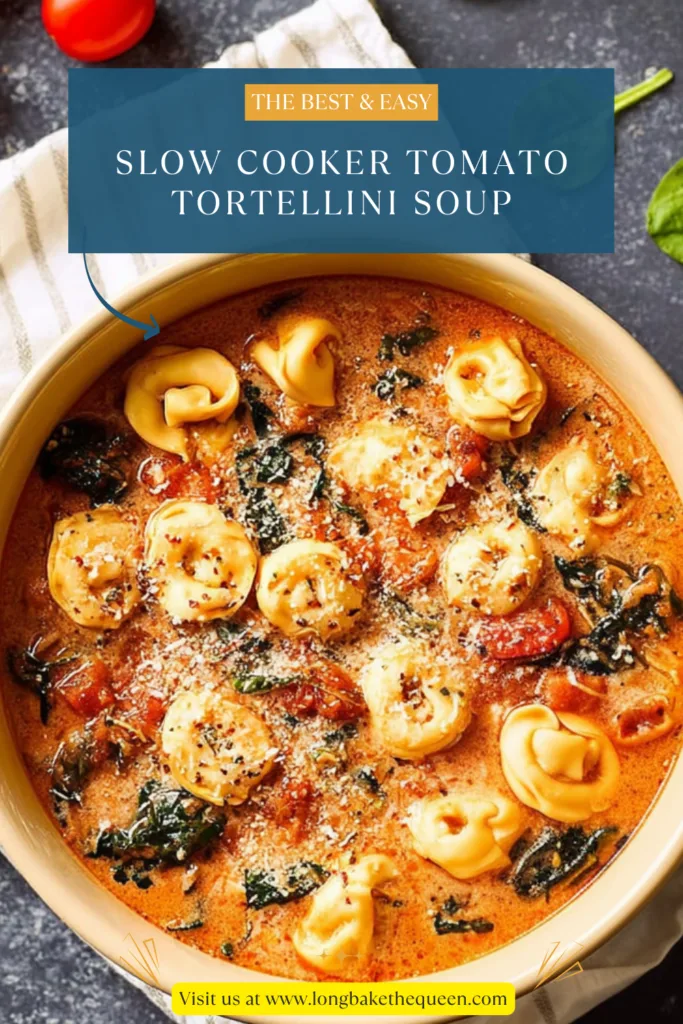 Slow Cooker Tomato Tortellini Soup