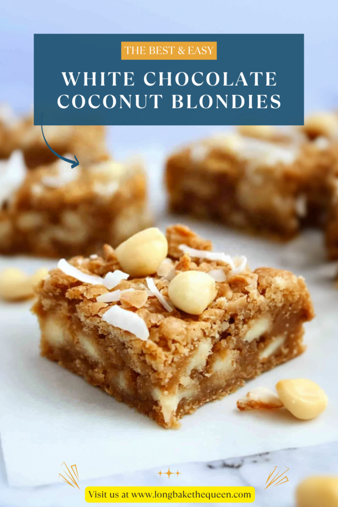 White Chocolate Coconut Blondies