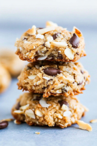 Crisp-edged cookies topped with sliced almonds, ready to enjoy.
