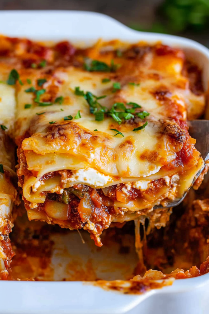 Comforting baked pasta dish with gooey cheese and rich tomato meat sauce
