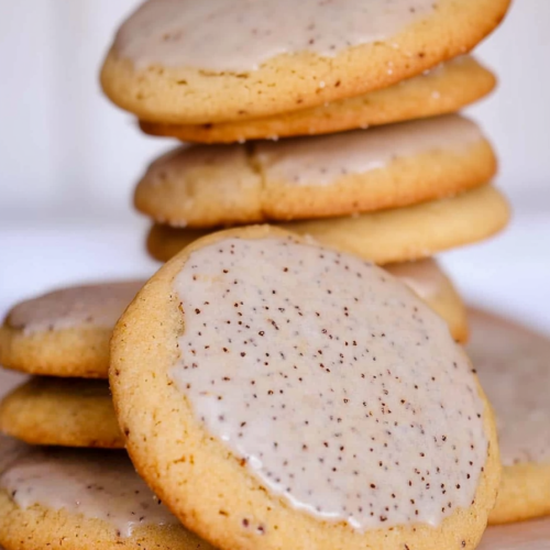 Golden sugar cookies finished with a sweet cinnamon and spice glaze.