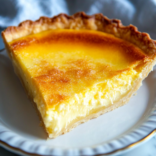 Warm pie slice resting on fine china, showcasing its rich filling and crisp edges.